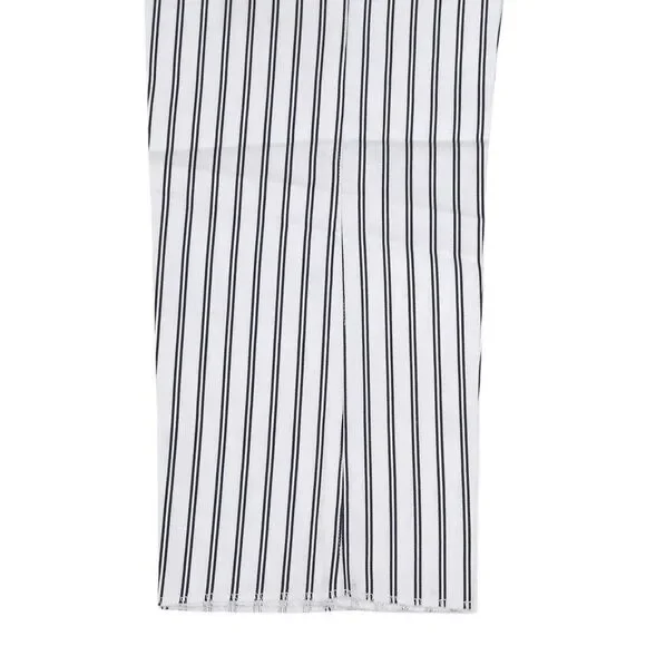 Mens Gurkha Pants 38 White Black Striped Cotton Straight Fit Flat Front Trousers